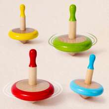 Wooden Fun Spinning Top Set, Packaged In A Colorful Box, With Cartoon And Funny Patterns, Bright Colors, And An Extended Handle For Easy Grip. Rotate The Top To Exercise Fine Hand Movements, Allowing Multiple People To Play. Interactive Games, Suitable Gifts For Children's Day And Halloween!