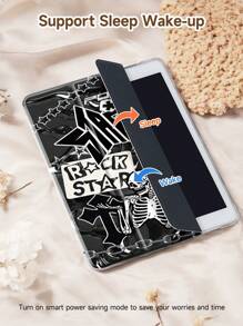 Skeleton Collage Elements Protective Case Compatible With IPad Air 11-In.(M2)-2024/2025,IPad 10th Generation , IPad 9th/8th/7th Generation 10.2 Inch Cover ,With Auto Wake/Sleep,Four Corners Anti-Fall,Built-In Pen Tray