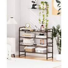 2 Tier Shoe Rack, Closet Metal Shoe Rack Organizer Heavy Duty, Stackable, Black-Cll - Bronze - View 2