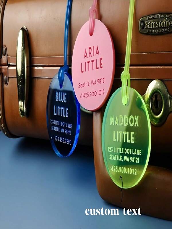 Personalized Acrylic Luggage Tag, Custom Engraved Travel Gifts