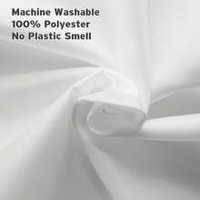 New Titanker Long Stall Shower Curtain Liner Washable, 54x78 Inches, White Fabric Shower Liner With 2 Magnets, Waterproof RV Shower Curtain Liner Stall Size Soft Polyester Lightweight, White - 白色 54 英吋寬 x 78 英吋長(1 包) - 查看 2