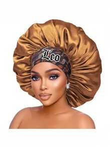1 pezzo Cuffia in satin con stampa personalizzata delle 12 costellazioni, ampia fascia elastica, cappello da notte, cuffia per doccia, accessori per capelli e prodotti per parrucchiere, salone di bellezza, articoli da viaggio essenziali