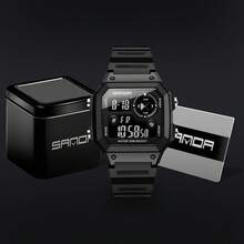 Sanda Men's Digital Military Sports Watch Calendar Alarm Clock Night Light - Black - View 5