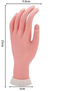 1个硅胶美甲练习手，适用于亚克力软甲，美甲练习手，可弯曲假手，美甲练习，美甲贴纸，美甲训练工具，训练手工具，灵活可动人体模型手，右手美甲工具 - 彩色 - 查看 12