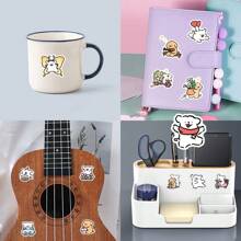 105pcs Simple Line Drawing Puppy Decorative Stickers, Cute & Fun Style, Applicable For Laptop DIY, School Season
