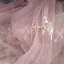 Một loại vải tự làm do một nhà thiết kế tạo ra cho mùa xuân và mùa hè, vải thêu nhiều màu lưới mã hóa họa tiết cây hiện đại - Nhiều màu - Xem 13