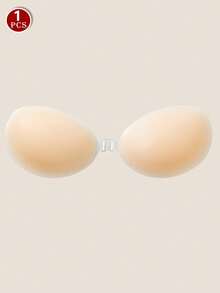 1片硅胶义乳贴女夏季薄款隐形义乳贴无肩带文胸吊带裙隐形无缝防水大胸聚拢上吊带婚纱小胸贴 - 彩色 - 查看 10