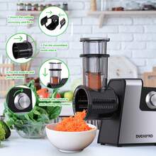 Electric Cheese Grater, Electric Slicer Shredder With 5 Versatile Blades, Electric Slicer Shredder, Digital Salad Machine For Fruits, Vegetables, Cheeses - US A Type Plug(110-127V) - View 5