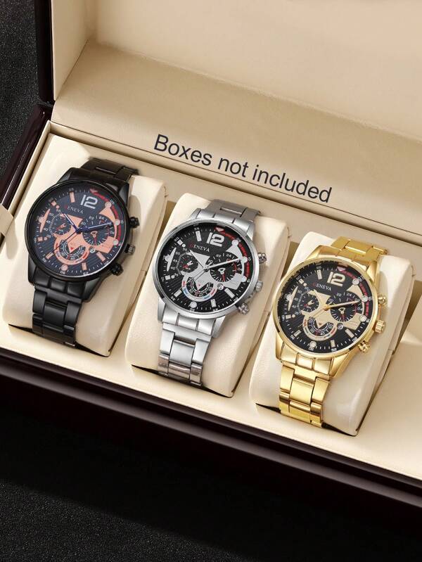 1 pieza Reloj de cuarzo de negocios casuales para hombre, elegante reloj redondo de metal dorado superficial, regalo para el Día del Padre, Acción de Gracias, Día del Maestro, graduación de estudiantes, cumpleaños