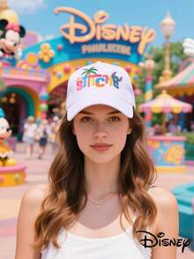 Disney 1 pieza Gorra de béisbol unisex ajustable con estampado de Stitch de , sombrero casual de protección solar para exteriores, adecuado para primavera, otoño, viajes, playa, estilo Y2K para jóvenes - Multicolor - Ver 8