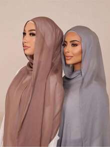 ​​透气人造丝头巾，具有防紫外线功能，适合夏季祈祷和日常佩戴，经典头巾（轻质纯色宽带盖）​​