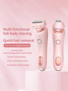 Electric Razors Shaver For Women, 2-IN-1 Women Electric Razor For Leg Arm Face Pubic Area, Cordless Bikini Trimmer Hair Removal For Women With Detachable Head, Painless,Wet & Dry ,Portable Battery-Operated Electric Shaver Epilator & Eyebrow Trimmer For Women - Miniature Facial Hair Removal Device For Face And Body Portable Hair Trimmer Electric Epilator Eyebrow Shaping Tool, Mini Facial Hair Remover, Face Shaver For Women