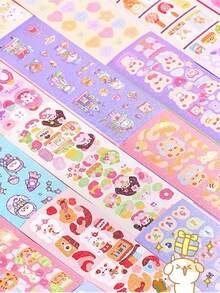 20/60/100/200 件可爱卡通贴纸，不干胶贴纸，派对 DIY 贴纸，趣味风格，可爱卡通主题，适合成人和青少年学校用品，返校