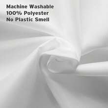 New Titanker Small Stall Shower Curtain Liner Washable, 36 X 72 Inches, White Fabric Stall Shower Liner With 2 Magnets, Waterproof RV Shower Liner Soft Lightweight Polyester, White - 白色 36 英吋寬 x 72 英吋長(1 包) - 查看 3