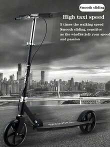 1 pieza Scooter plegable, Manubrios ajustables en altura, Apto para adultos y adolescentes, para uso exterior - Multicolor - Ver 4