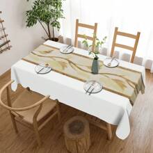 1pc/50pcs Versatile Elegant Bohemian Style Printed Polyester Tablecloth, Suitable For Kitchen, Dining Room, Holidays, Party, Easy To Clean And Durable Rectangular Tabletop Decor, Party Tablecloth, Modern Dining Table Cloth