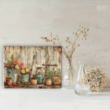 Charming Vintage Floral Metal Tin Sign - 30.48x20.32cm Rust-Proof & Waterproof Wall Art For Home, Office, Bar, Cafe, Garage & Library - Durable, Easy To Hang Indoor/Outdoor Decor