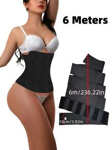 Envoltura reductora de cintura para mujer, moldeador de cintura con control de abdomen y cierre - Corsé superior - Negro - Ver 18