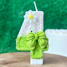 1 Nến số sinh nhật, Nến hoa nơ xanh trang trí bánh sinh nhật, Nến sequin trang trí bánh, Thích hợp cho các bé gái và các vật phẩm kỷ niệm ngày cưới của phụ nữ - Nhiều màu - Xem 5