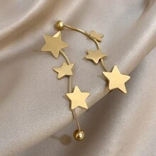 1Pair Five Pointed Star Tassel Earrings Elegant Dangle Earrings For Women Fashion Dangle Earrings For Party Daily Jewelry Birthday Gifts
