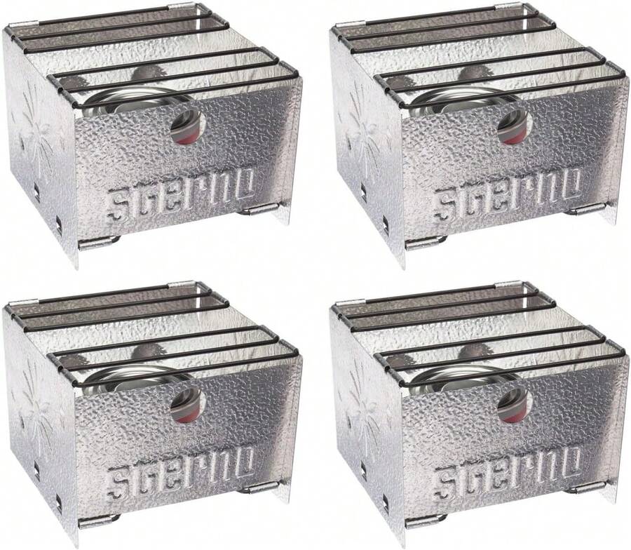 Sterno Foldable Portable Camping Stove - Easy-To-Assemble Outdoor Cooking Stove For Camping, Picnics, Tailgating &Amp; Emergencies - Silver - White - View 1