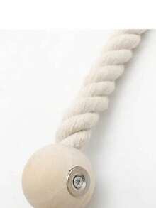 2pcs Rope Wooden Tassel Magnetic Curtain Tie Backs, Simple Wooden Tassel Magnetic Curtain Hooks, Curtain Holders Suitable For Bedroom, Living Room, Kitchen Home Decor, Room Decoration, Wall Decor - Beige - View 9