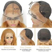 Hot Selling New Styles Honey Blonde Wig Human Hair 26 Inch 13x6 Lace Front Wigs Human Hair Straight HD Blonde Lace Front Wig 27# Colored Wigs Human Hair Pre Plcuked With Baby Hair - 金色 - 查看 4