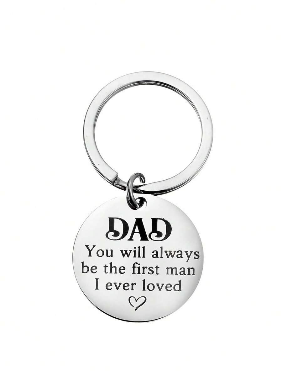 1/3/5/10件不锈钢钥匙扣，送给爸爸的礼物 - 銀色 - 查看 1