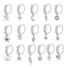 Pendentif d'anneau de nez en acier inoxydable 316L, bijou de nez à porter au quotidien pour femmes - Argent - Voir 20