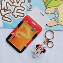 Disney Disney Cute Cartoon Style Release Button ID Badge/Card Holder, Metro/Bus Card Case, Name Tag Lanyard Keychain School Supplies,Back To School