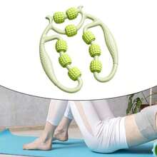 A 1-Arm Leg Massager With 9 Muscle Rollers, A Relaxation Massage Tool With Leg Rollers, Suitable For Gyms And Outdoors, Applicable To Legs, Arms, Neck, Calves, Thighs, Back, Tennis And Golf Elbows, For Muscle Stiffness And Tension.(There Will Be Color Differences) Gym Accessories