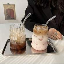 Butterfly Princess Series Glass Straw Cup - Capacity: 500ML / 16.91OZ, Coffee/Milk Tea Straw Cup, Perfect Gift Choice For Holidays And Birthdays! - Clear - View 6