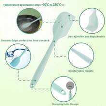 1 pieza Espátula de silicona para hornear y untar a alta temperatura, raspador de tartas y crema integrado, resistente - Multicolor - Ver 7