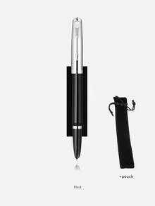 1pc Jinhao 86 Classic Retro Fountain Pen With Pouch, Balanced Weight, Silvery Arrow Clip, Ultra Fine Nib, For Office, School, Daily Writing, 4 Colors To Choose From, Ink Not Included Back To School