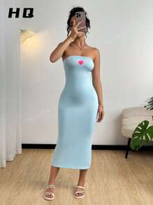 Vestido de verano para mujer, vestido largo con estampado de fresas, hombros descubiertos, espalda con corsé, abertura y lazo, buen estampado al pecho