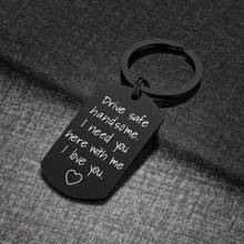 Safe Driving Keychain (Suitable For Boyfriend) - Safe Driving Handsome Guy I Need You To Accompany Me Keychain Birthday Valentine'S Day Gift For Boyfriend Husband - 1pc - 查看 6