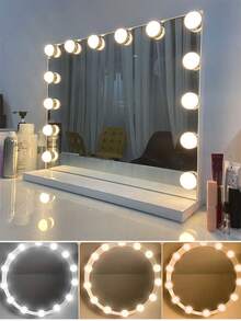 1pc 4/6/8/12/14 LED Dimmable Vanity Lights, No Mirror Included, USB Powered, Plastic Material, Makeup Mirror Lamp, Adjustable Lights, No Drill Makeup Vanity Lamp, Suitable For Vanity, Makeup Mirrors, Home Decor And Various Mirror Decoration - Multicolor - View 2
