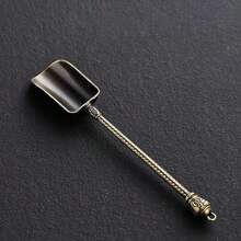 1 pieza Cuchara/Cucharón de té de aleación de bronce y cobre con carácter de fortuna y nube propicia, mango largo creativo, herramienta de elaboración de té, accesorio de juego de té Kung Fu, decoración de sala de té - Multicolor - Ver 14