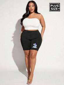 敖丙可爱卡通大码女士骑行短裤紧身裤跑步健身网球紧身裤