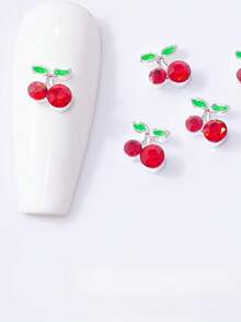 10 件/40 件樱桃形金属多色美甲饰品贴纸美甲用品指甲饰品美甲宝石 - 彩色 - 查看 9