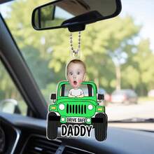 Regalos del Día del Padre, Adorno personalizado con foto de coche para papá, Colgador de coche para papá, Decoración de coche, Regalo para papá, Adorno de conducir, Regalos para papá - Multicolor - Ver 5