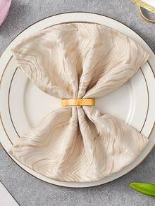 4-24pcs Matte Gold D-Shape Napkin Rings, Semi-Circle Metal Gold Napkin Holder Clips, Autumn Thanksgiving Christmas Napkin Rings, Dining Table Decor, Weddings, Banquets, Parties, Easter - Gold - View 6