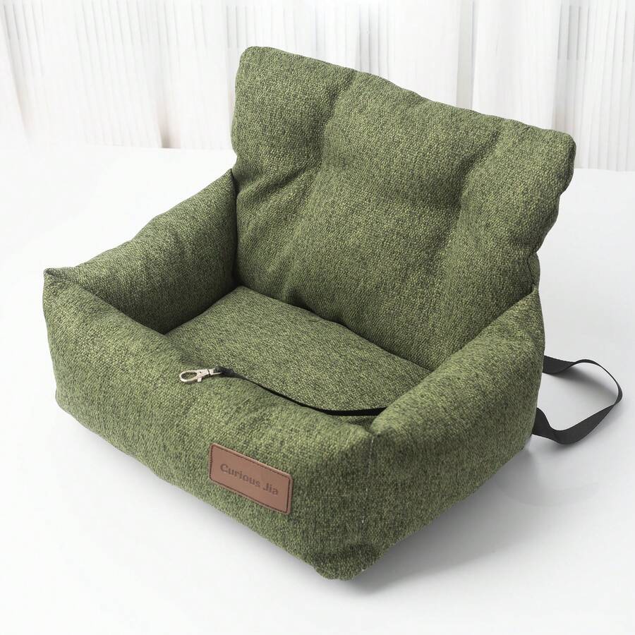 1 件宠物旅行车载托架，猫床，小型犬汽车座椅，提手设计宠物汽车坐垫，绿色 - 綠色 - 查看 1