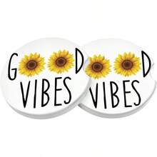 nuevoMaple Leaf - Juego de 2 posavasos de coche pequeños de 6,5 cm absorbentes de piedra para el día de Acción de Gracias, soporte para tazas de bebidas para mujeres y hombres, accesorios para automóviles - caballo de mar - Ver 8