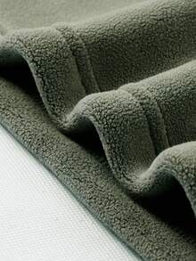 1/4 Zip Fleece Jacket For Men, Solid Color Outdoor Casual Sweatshirt, Thick & Warm, Elastic Drawstring Hem, Suitable For Outdoor Activities, Cycling, Hiking, Running, Fishing, Daily Casual Wear, Green,Winter - Army Green - View 3