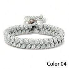 1pc Handmade Woven Paracord Bracelet, Camouflage Pattern, Fashionable Outdoor Wrist Band For Men & Women, Suitable For Daily Wear And Gift