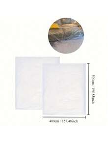 1pc/2pcs Transparent Furniture Dust Cover, Wardrobe Sofa Protective Film, Renovation Plastic Dust Cover, Paint Spray Dust Cover - Clear - View 11