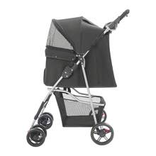 Pet Buggy For Small To Medium Dogs, 4-Wheel Dog Buggy With Storage Basket, Foldable Pet Travel Cart With Cup Holder