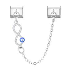 1件双吊坠DIY意大利模块化手链，饰有蝴蝶、月亮、爱心、花朵、眼睛元素，适合作为派对礼物送给朋友/情侣，适用于圣诞节、新年、万圣节、情人节等场合，设计精美，不锈钢材质，本地制造，实用时尚，是圣诞节和万圣节的必备单品，沉稳的秋日色调，圣诞风格 - M291821 - 查看 10