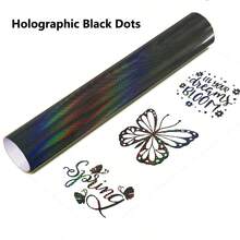 8 Colors Holographic Heat Transfer Vinyl, 30.4X50CM/12'' X19.6'', Glossy Rainbow Permanent Vinyl Metallic Foil HTV Vinyl Roll For T-Shirts, Bag, Home Decal, Window, Clothing, Holiday Party Decal, Chrome Iron On Vinyl, Easy To & Transfer - Multicolor - View 20